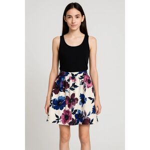 Xtraordinary Sz 3 JR Purple, Blue, Pink Floral Mini Skirt Poofy Fancy Pocket